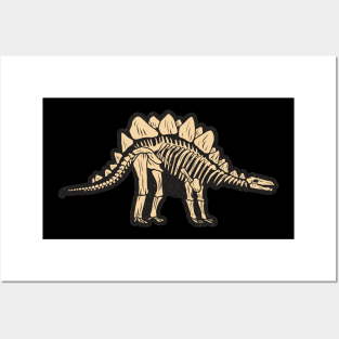 Stegosaurus Dinosaur T-shirt, Spikey Dino Tee, Skeleton Tshirt, Spiney Shirt, Dino Bones, Spike Backed Prehistoric Reptiles Posters and Art